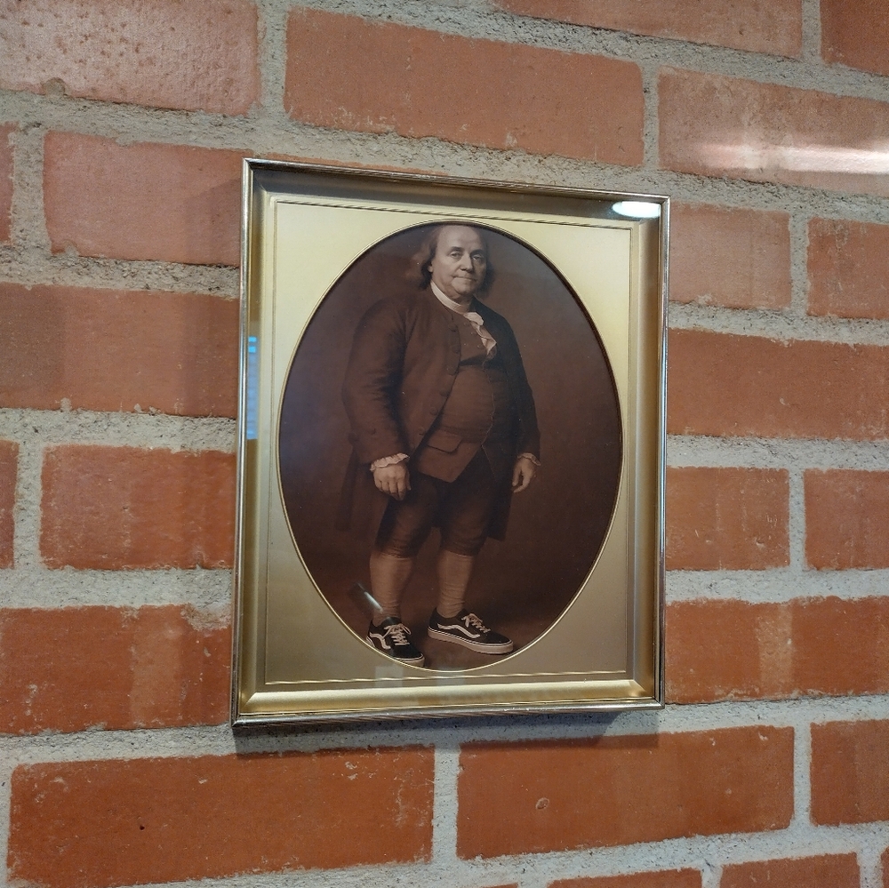 Benjamin Franklin In Vans Framed Art Print By Neon Nicho